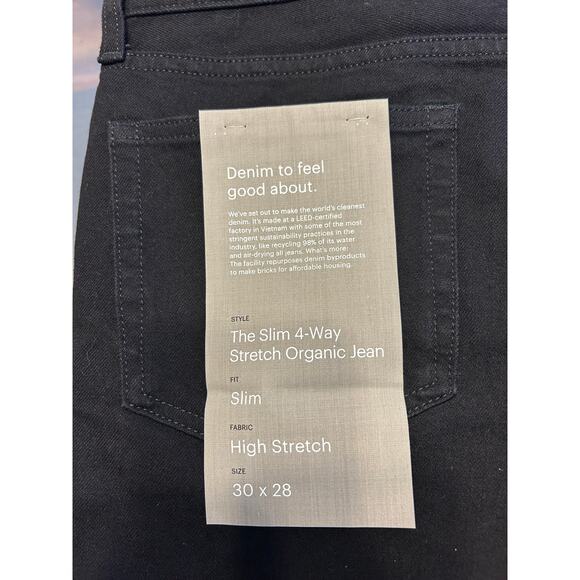 Everlane The Slim 4-Way Stretch Organic Jean in Black 30x28 NWT - Picture 6 of 9
